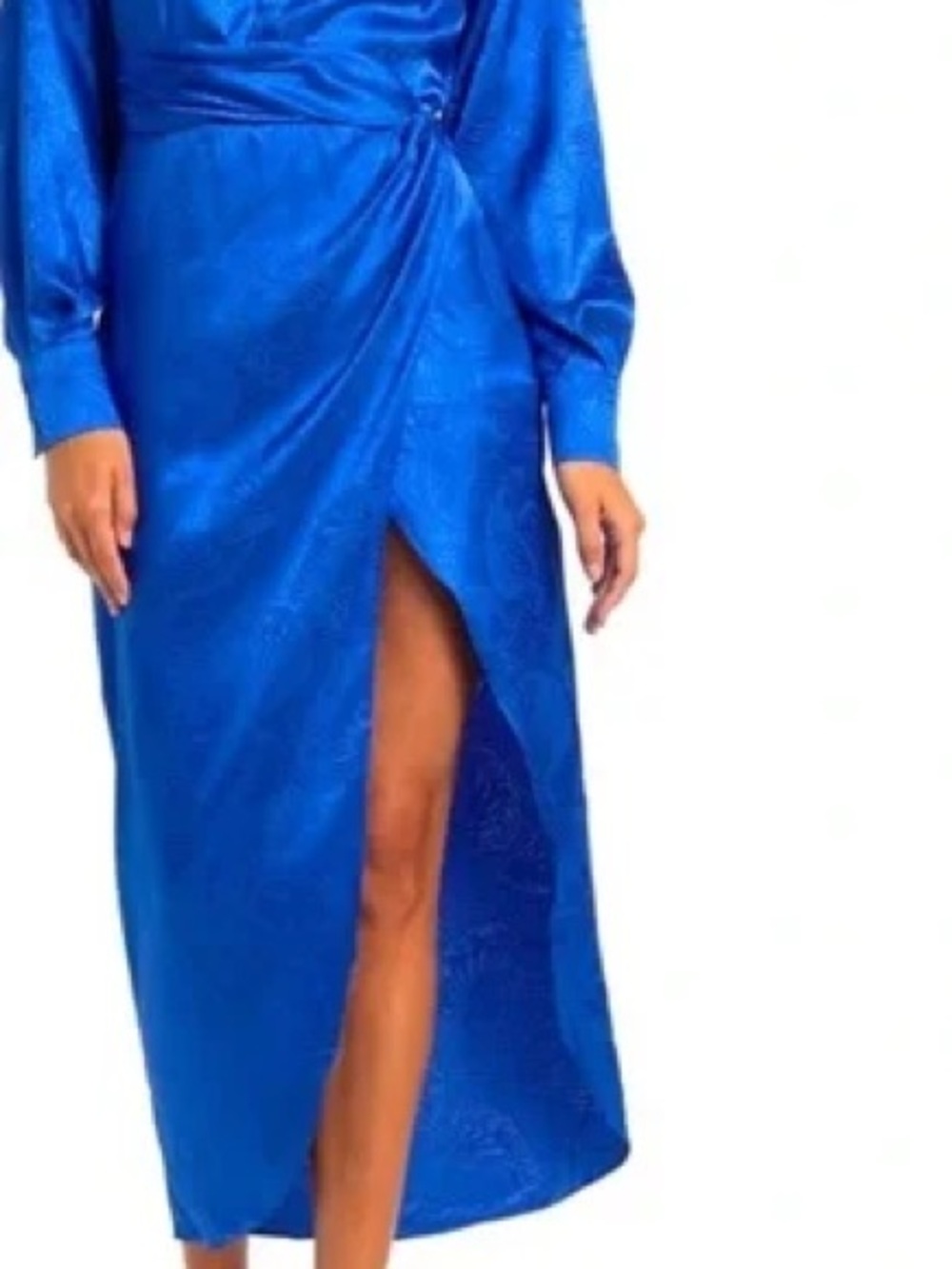 Ronny Kobo Cobalt Blue Wrap Midi Skirt - Picture 1 of 5
